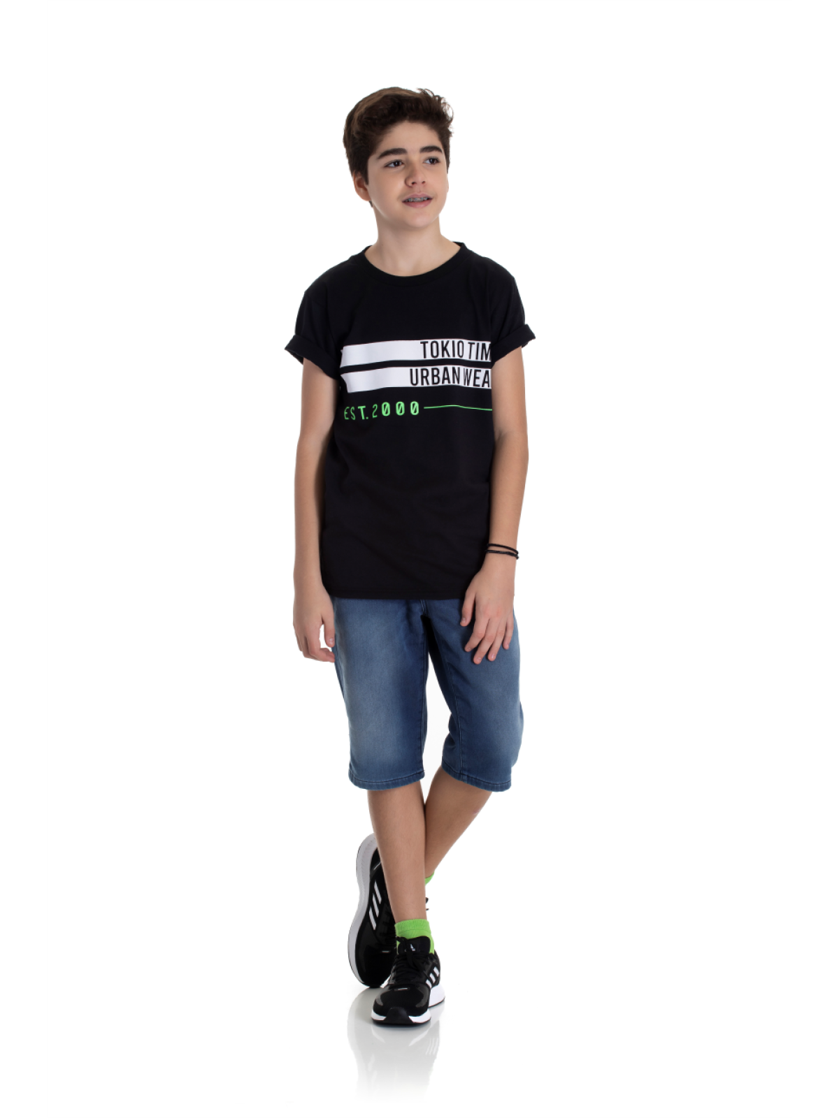 CAMISETA TEEN MASCULINA TOKYO PRETO 2253 - FTK BRAND 
