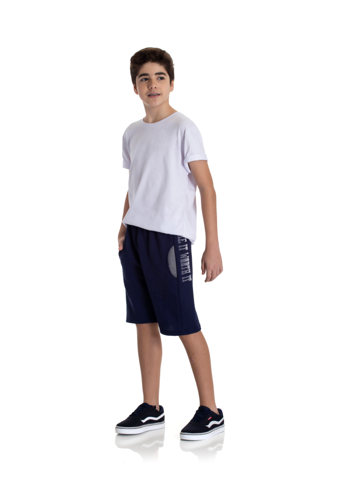 BERMUDA TEEN MASCULINO WORTH IT MARINHO 2256 - FTK BRAND 