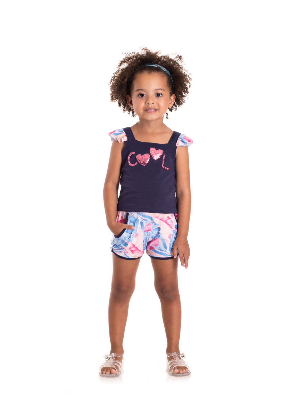 CONJUNTO INFANTIL FEMININO COOL MARINHO 2350 - FTK BRAND 