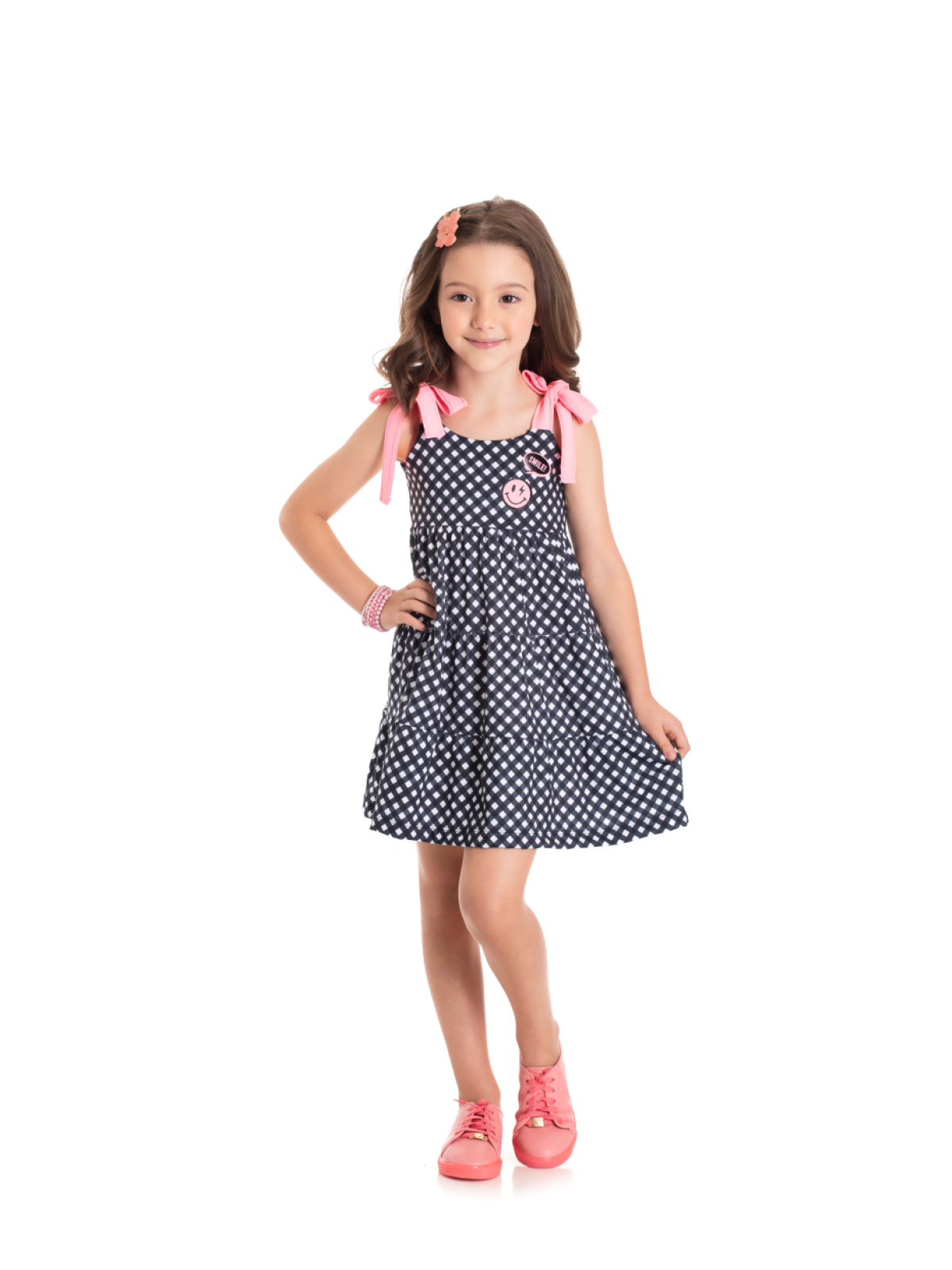 "VESTIDO INFANTIL FEMININO SMILE PRETO 2355 - FTK BRAND 