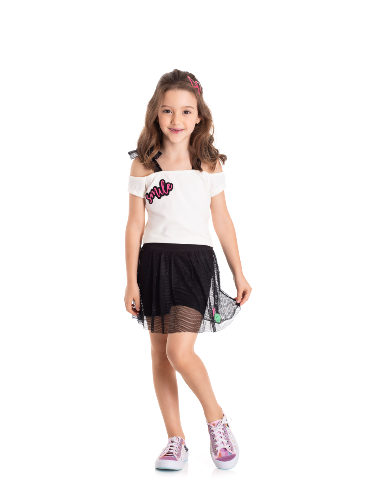 CONJUNTO INFANTIL FEMININO SMILE OFF WHITE 2361 - FTK BRAND
