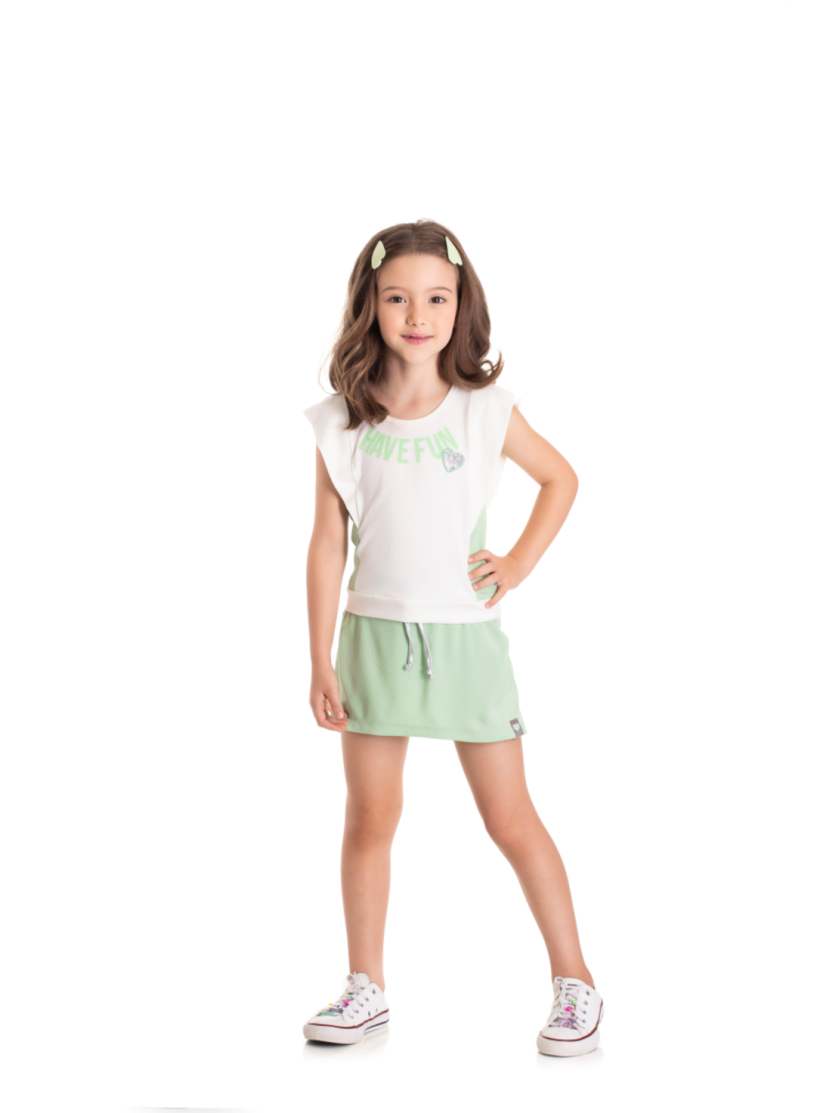 CONJUNTO INFANTIL FEMININO HAVE FUN VERDE 2363 - FTK BRAND 
