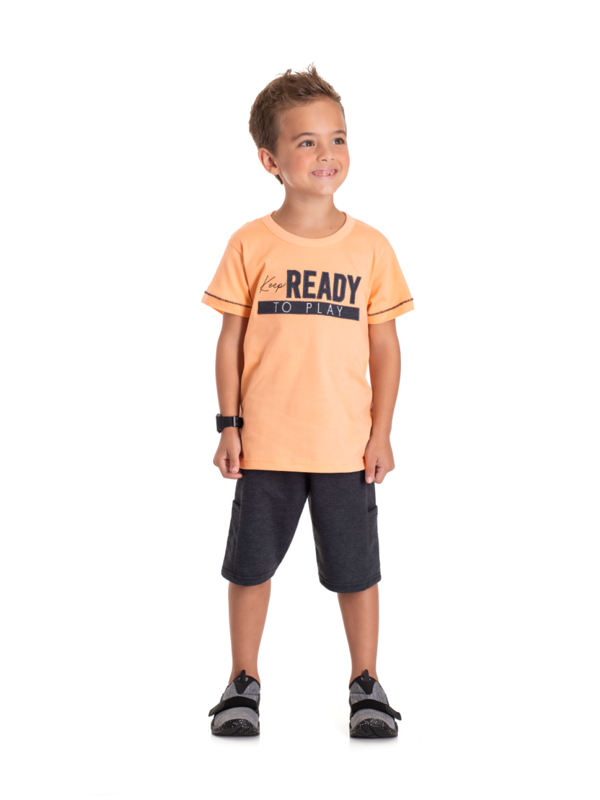 CONJUNTO INFANTIL MASCULINO PLAY LARANJA 2393 - FTK BRAND 