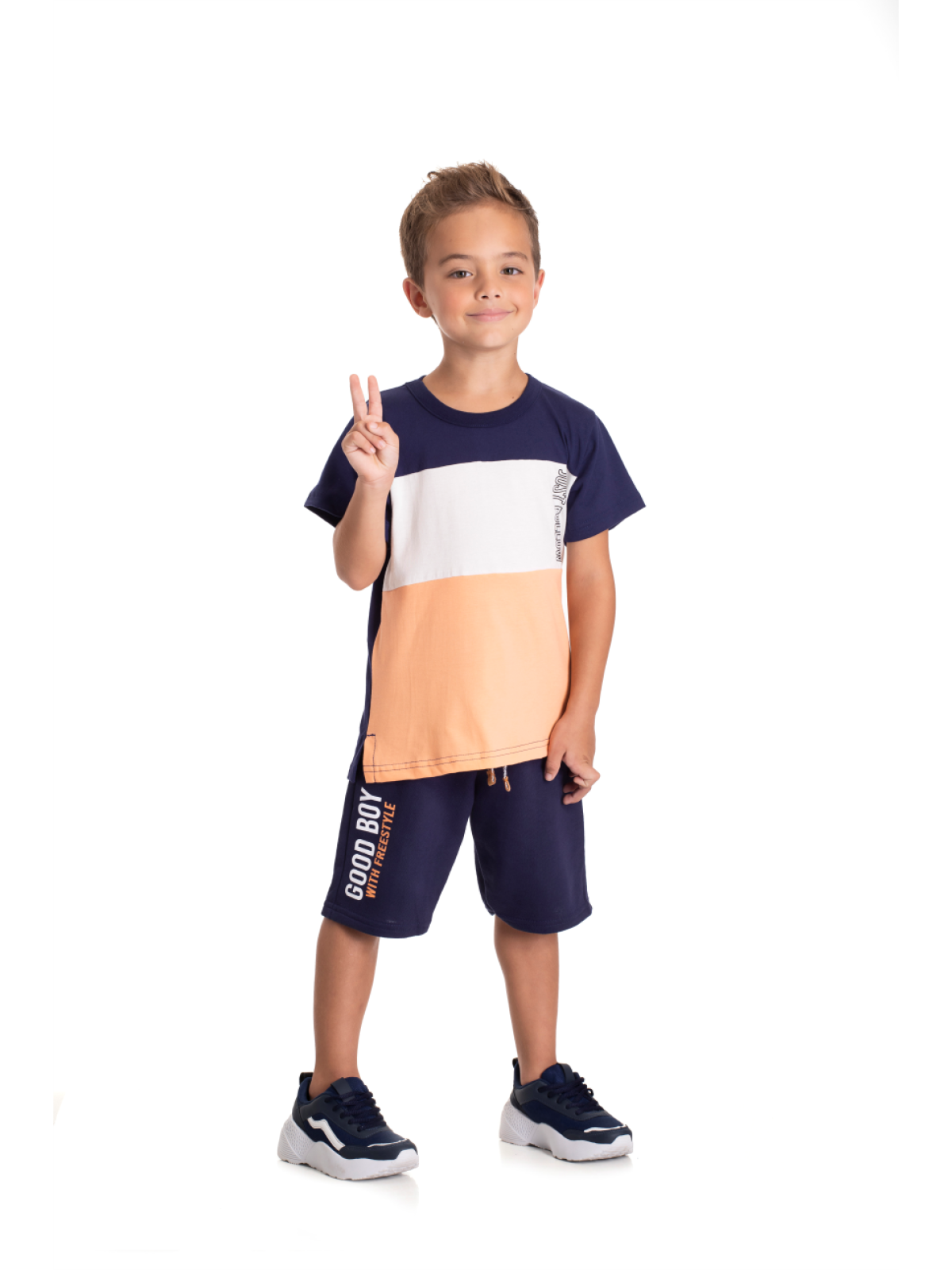 CONJUNTO INFANTIL MASCULINO COLORS MARINHO 2395 - FTK BRAND 