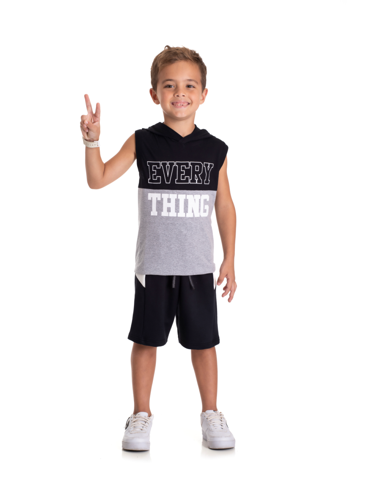 CONJUNTO INFANTIL MASCULINO THINGS PRETO 2401 - FTK BRAND 