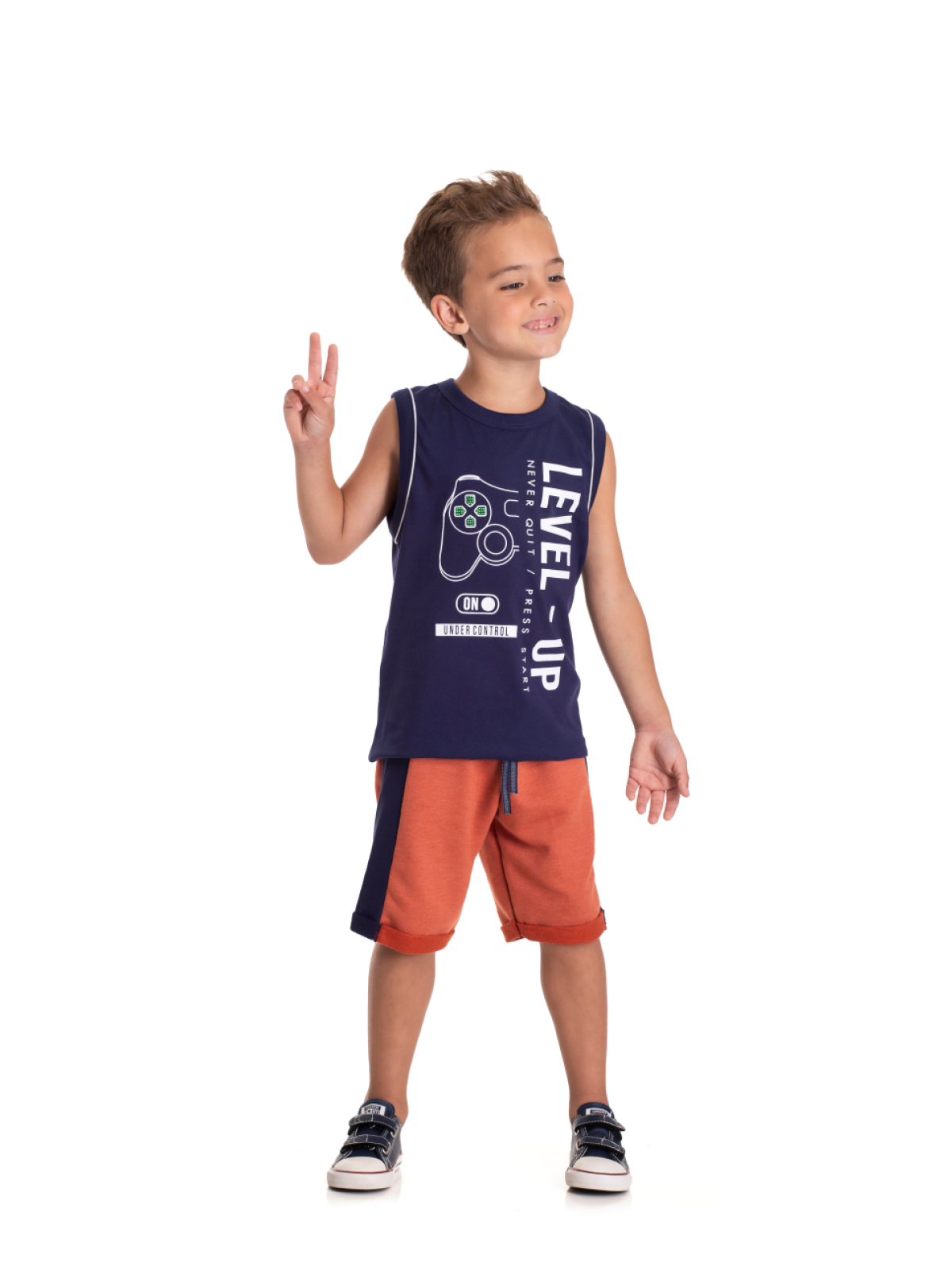 CONJUNTO INFANTIL MASCULINO LEVEL MARINHO 2403 - FTK BRAND