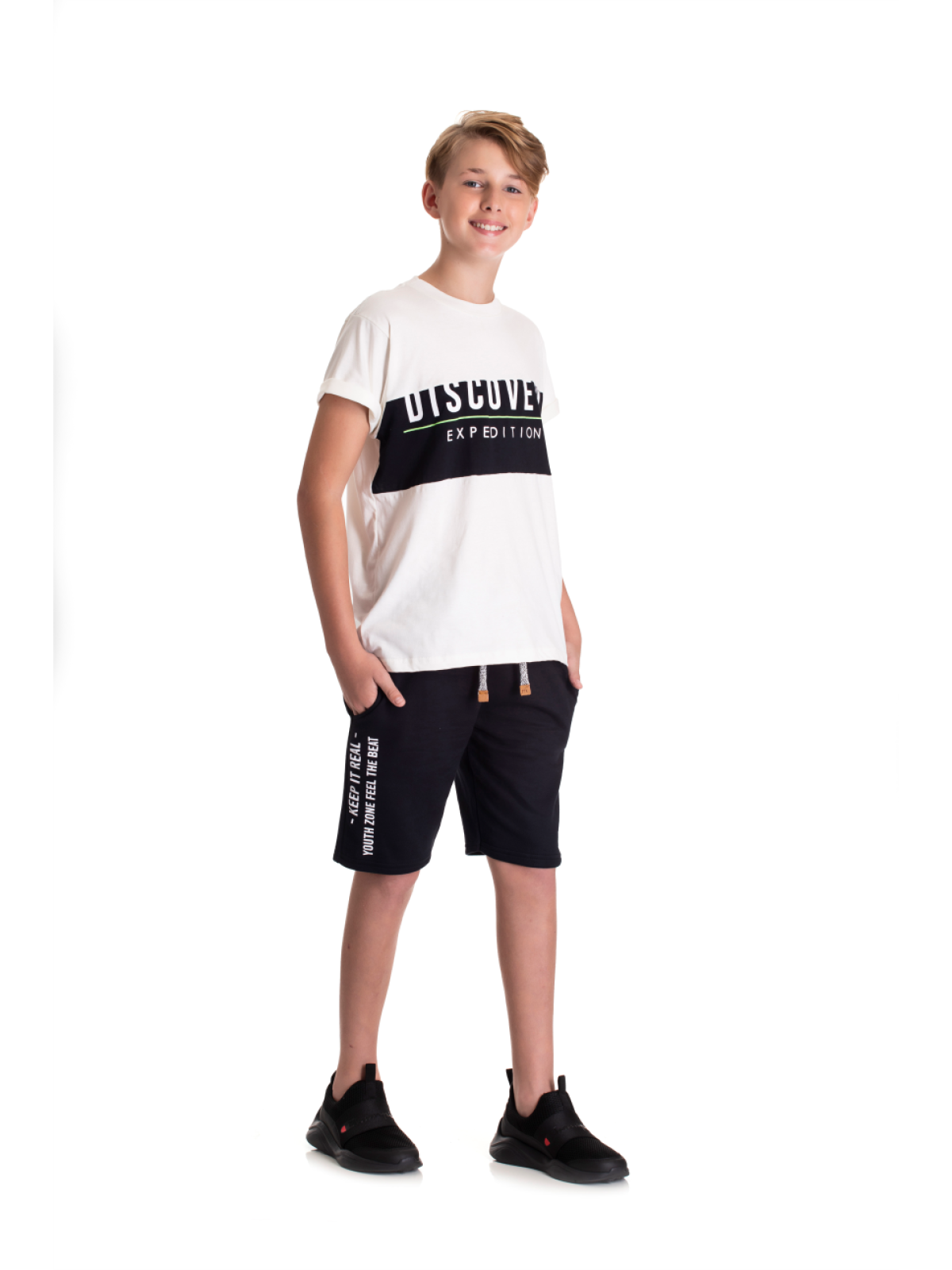 CONJUNTO TEEN MASCULINO DISCOVERY PRETO 2406 - FTK BRAND