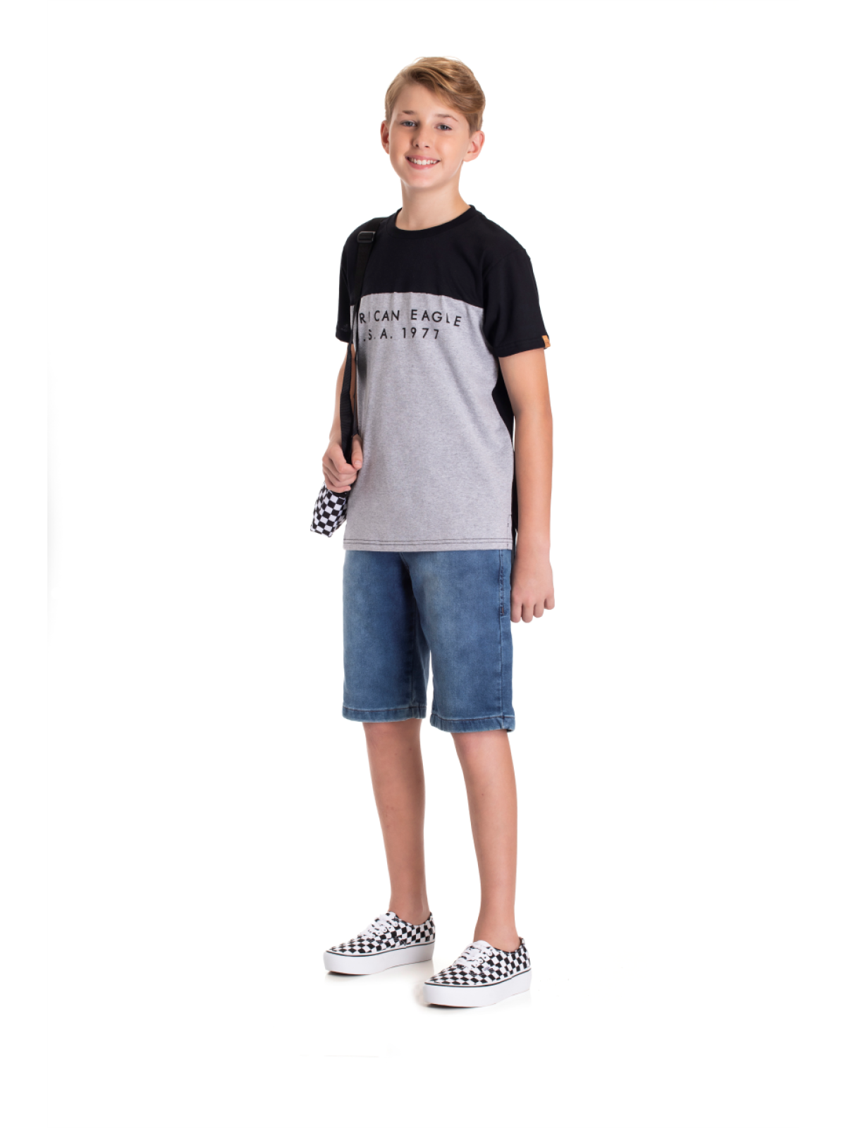 CAMISETA TEEN MASCULINO AMERICAN PRETA 2407 - FTK BRAND