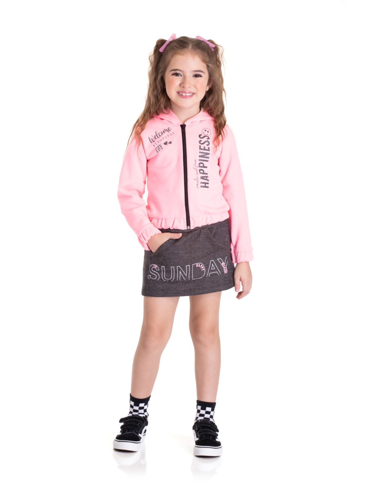 CONJUNTO INFANTIL FEMININO SUNDAY ROSA  2445 - FTK BRAND
