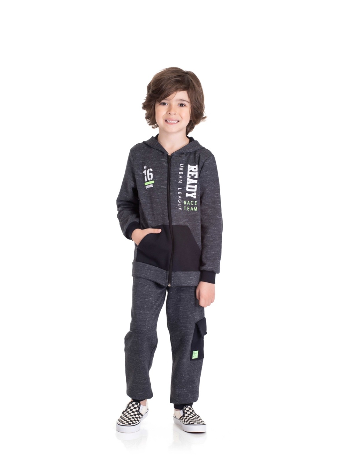 CONJUNTO INFANTIL MASCULINO READY  PRETO  2472 - FTK BRAND  