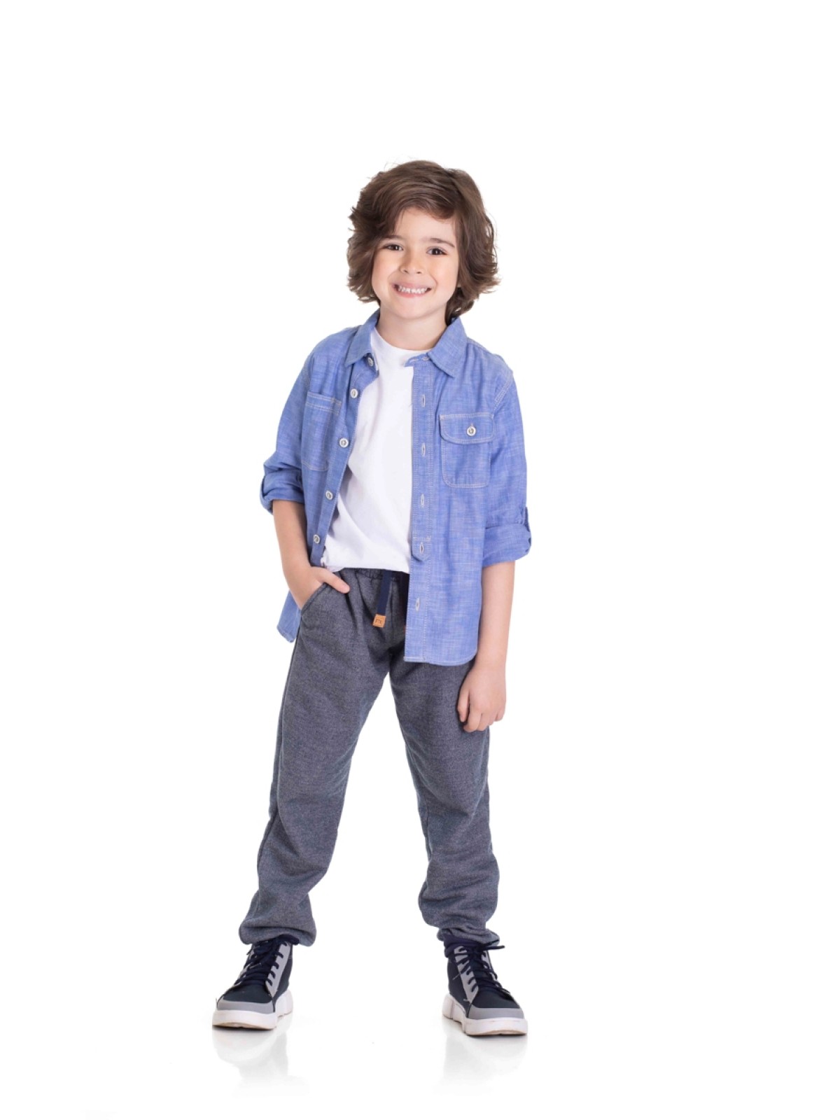 CALÇA INFANTIL MASCULINA  ESTILO  MARINHO 2474 - FTK BRAND 
