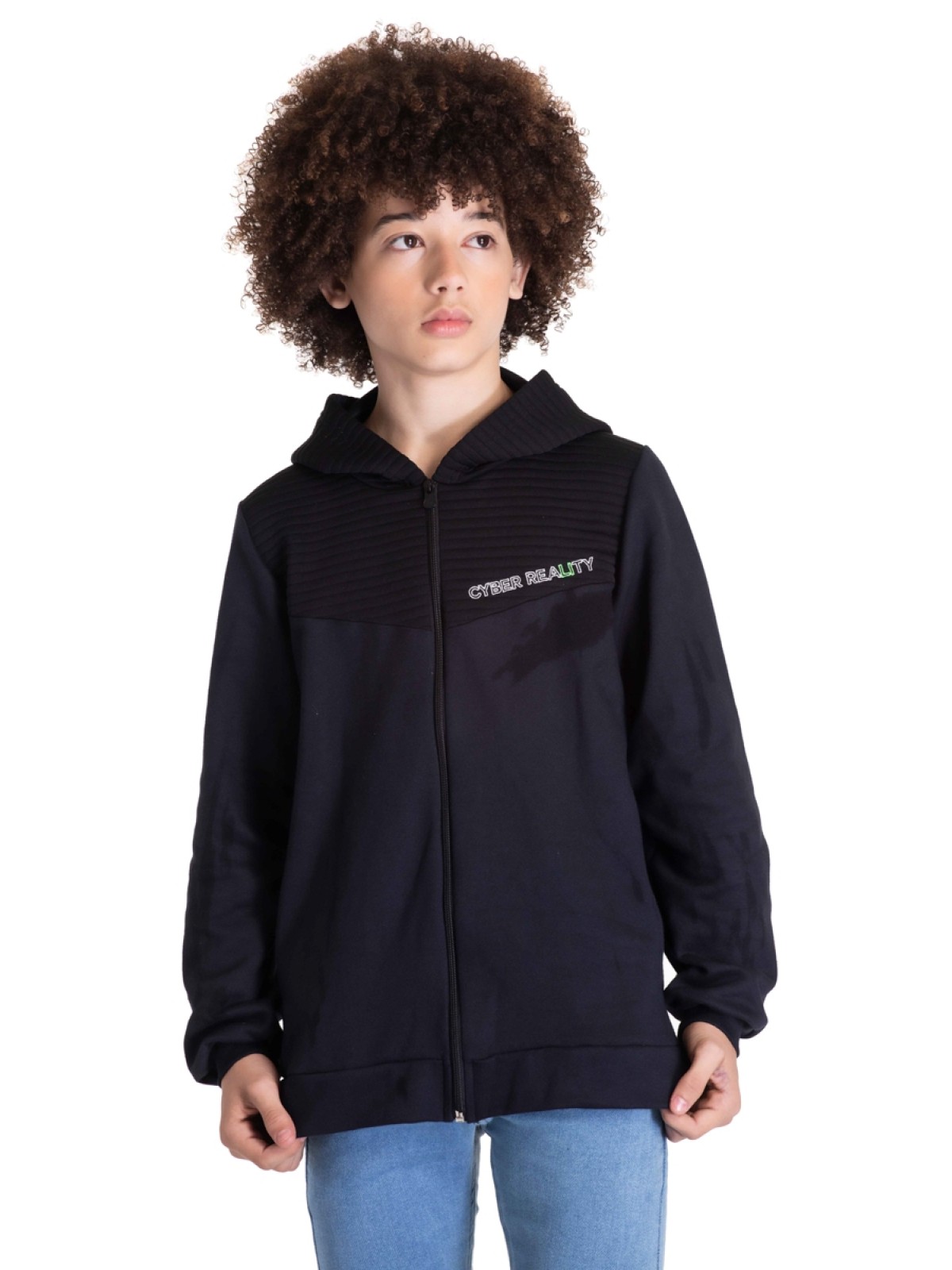 JAQUETA TEEN MASCULINA  CYBER  PRETA  2478 - FTK BRAND  