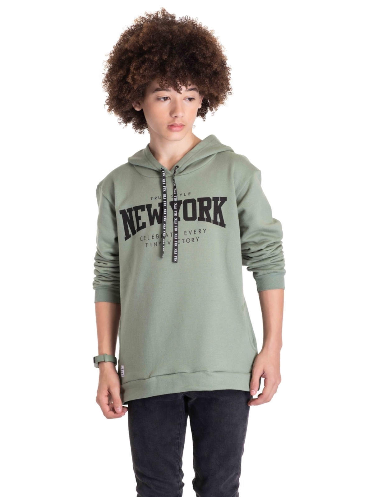 BLUSÃO TEEN MASCULINO NEW YORK VERDE  2482 - FTK BRAND 