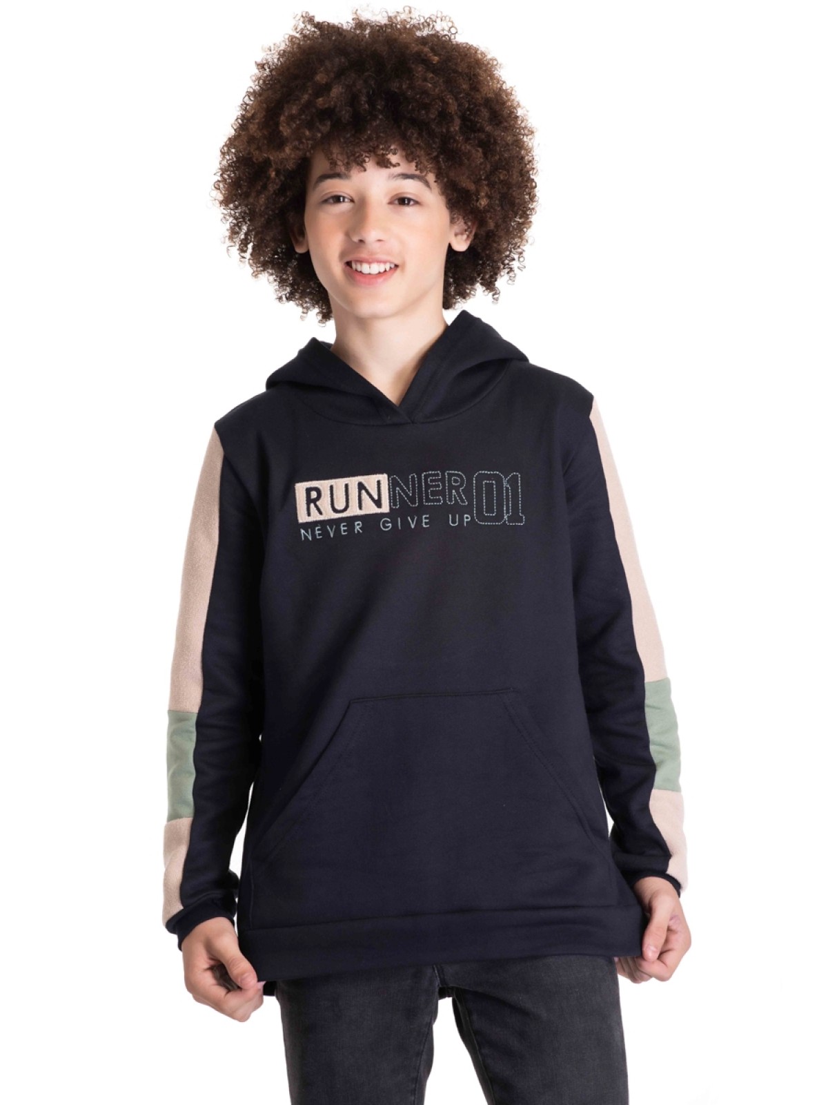 BLUSÃO TEEN MASCULINO RUNNER PRETO 2483 - FTK BRAND 
