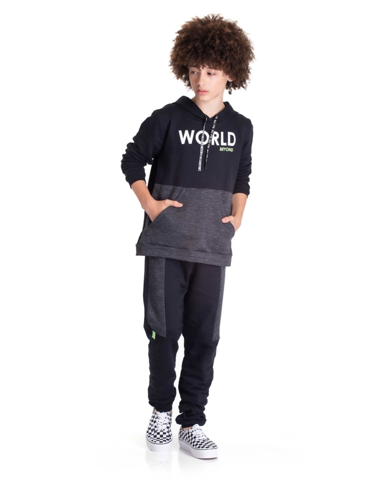 CONJUNTO TEEN MASCULINO WORLD PRETO 2485 - FTK BRAND