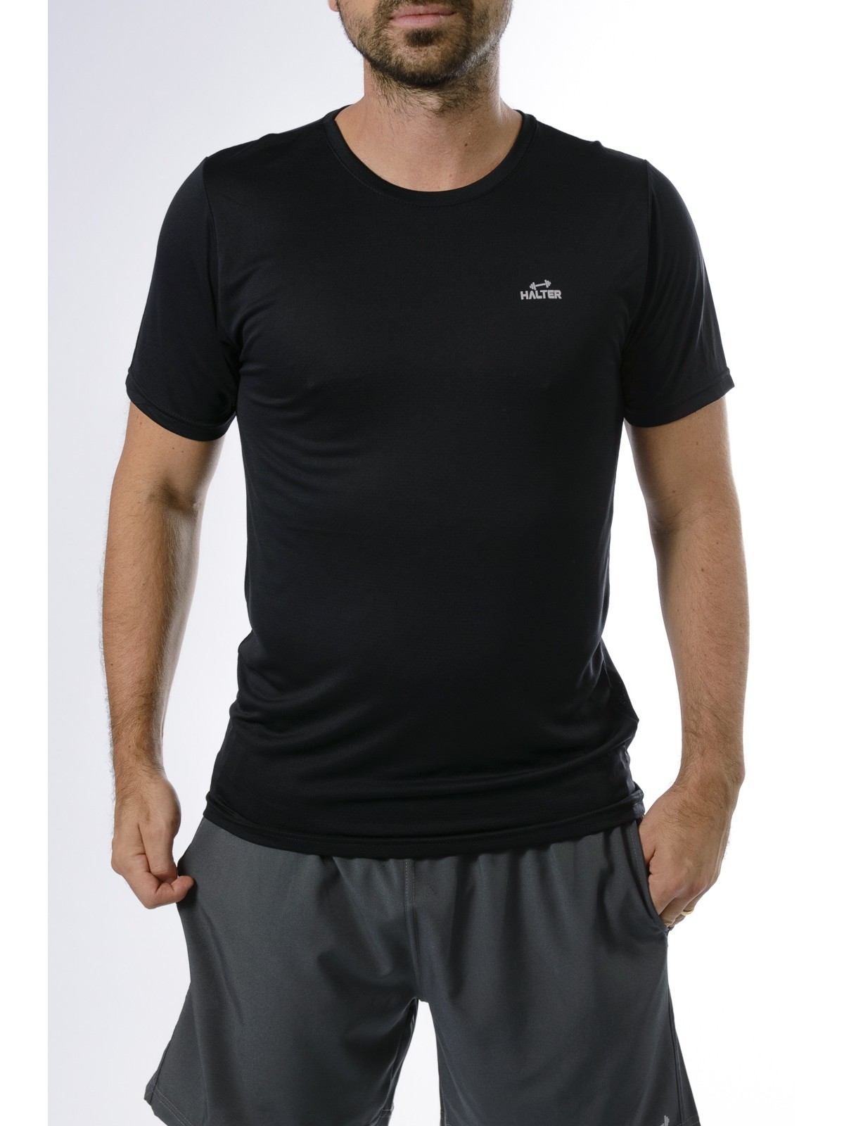 CAMISETA POLIAMIDA FITNESS PRETA 4080
