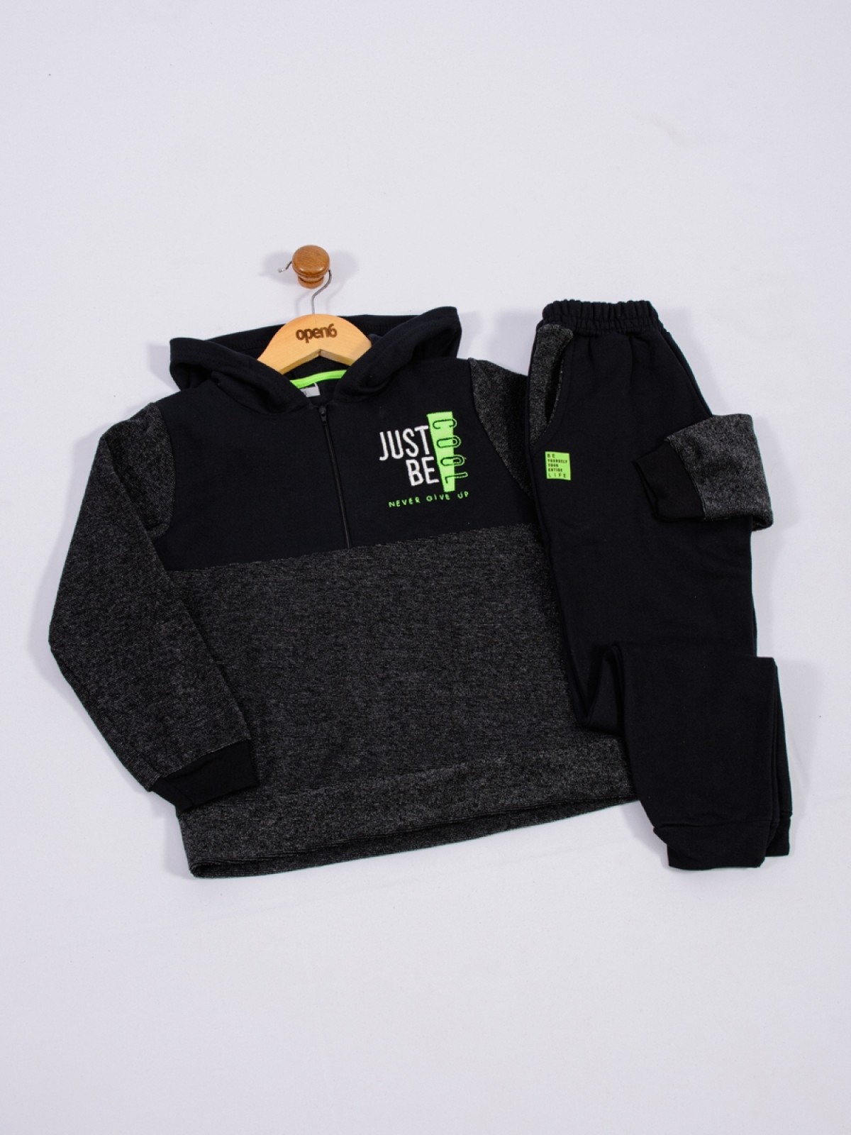 CONJUNTO INFANTIL MASCULINO JUST BE PRETO 2468 - FTK BRAND  