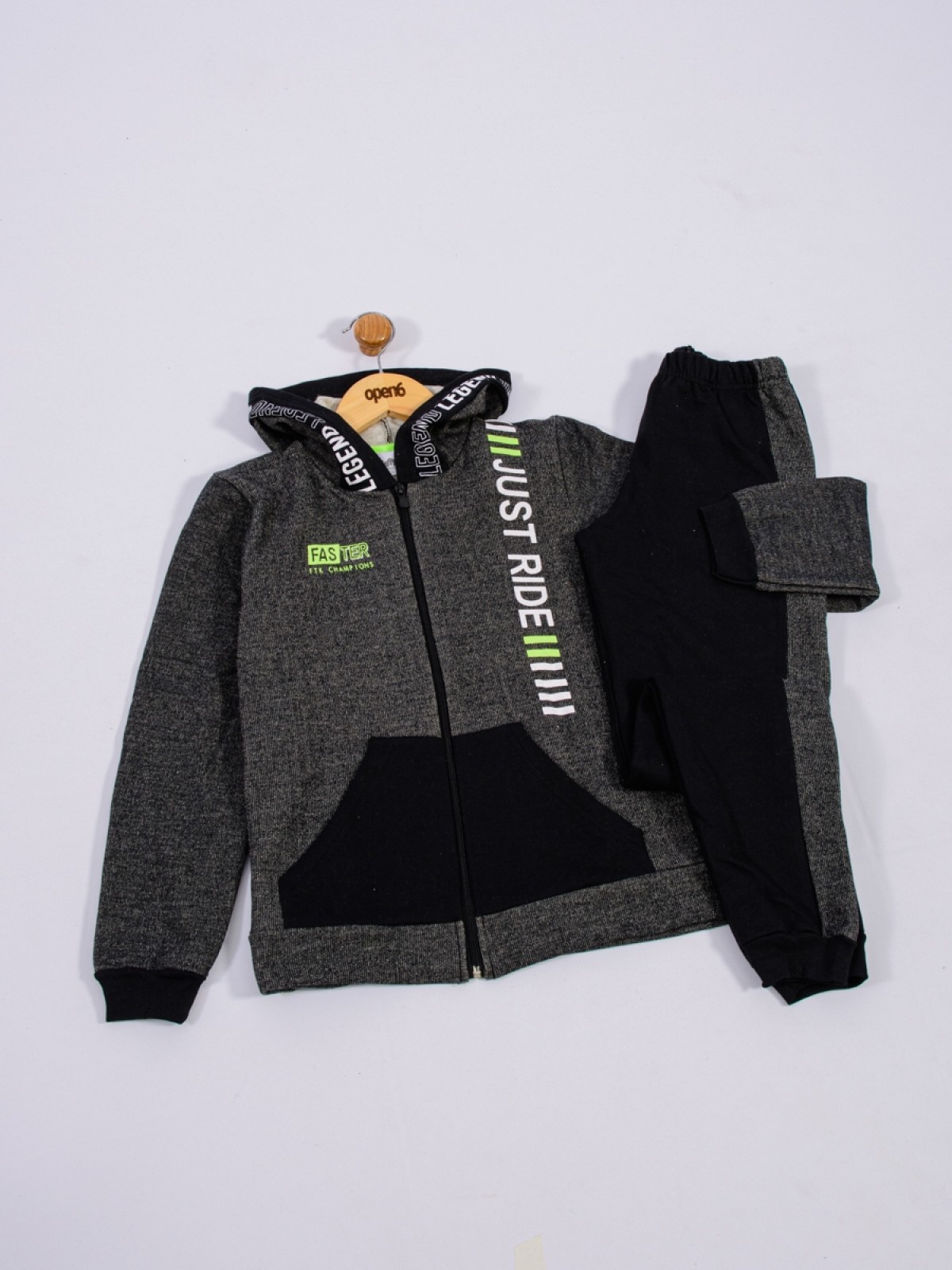 CONJUNTO INFANTIL MASCULINO JUST RIDE PRETO 2470 - FTK BRAND  