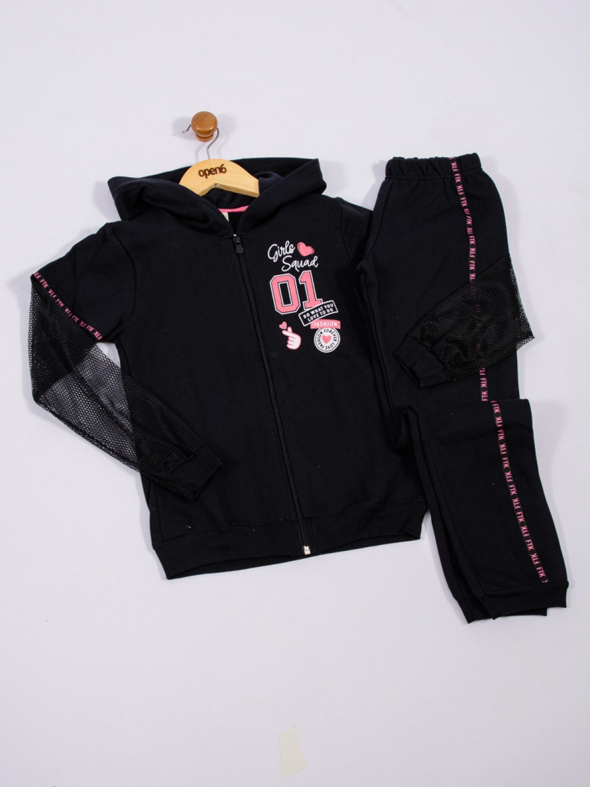 CONJUNTO INFANTIL FEMININO GIRL PRETO  2441 - FTK BRAND