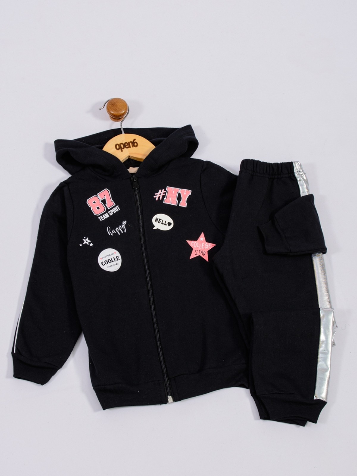 CONJUNTO INFANTIL FEMININO HELLO PRETO 2429 - FTK BRAND