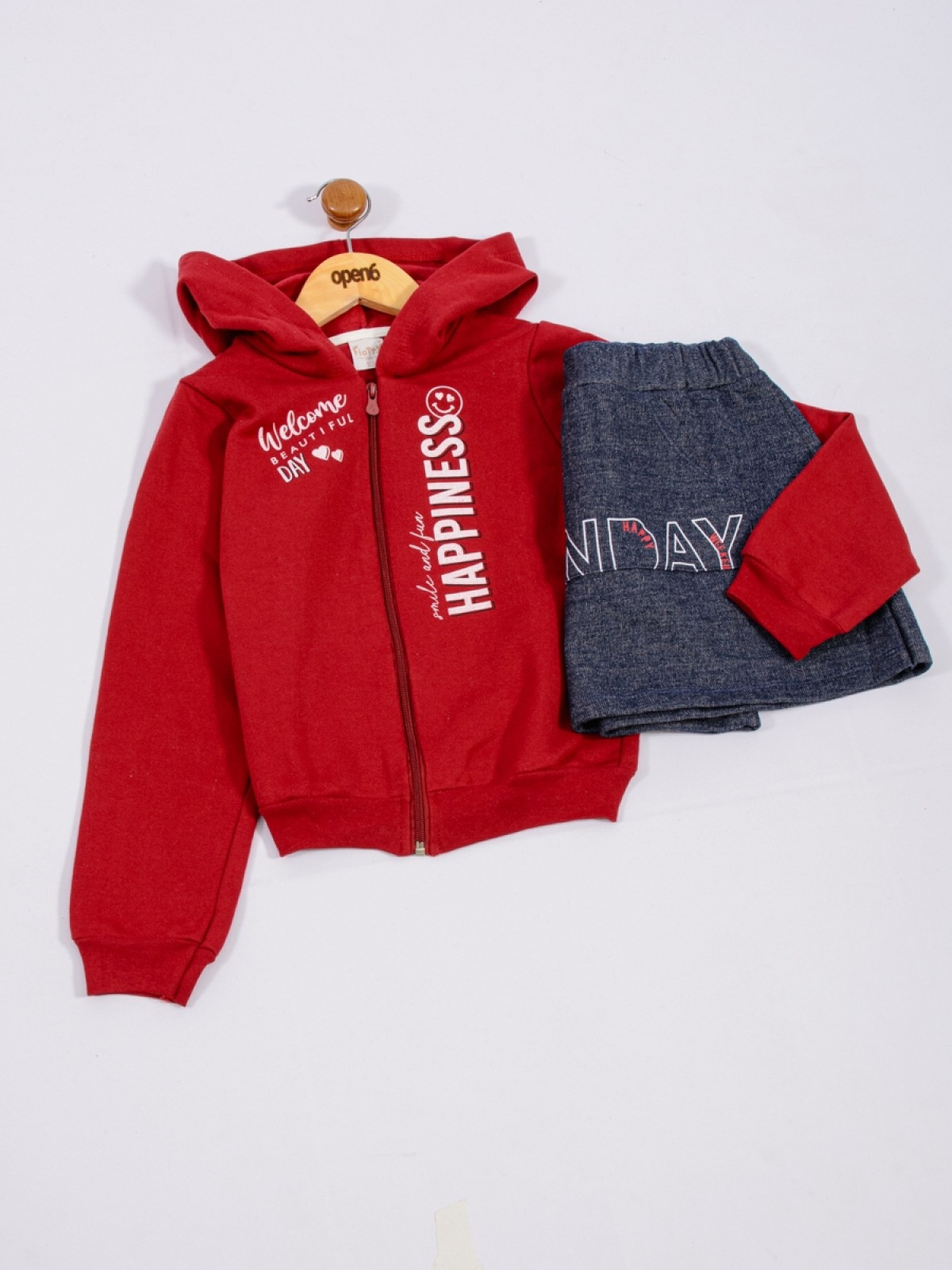 CONJUNTO INFANTIL FEMININO SUNDAY VERMELHO  2445 - FTK BRAND 