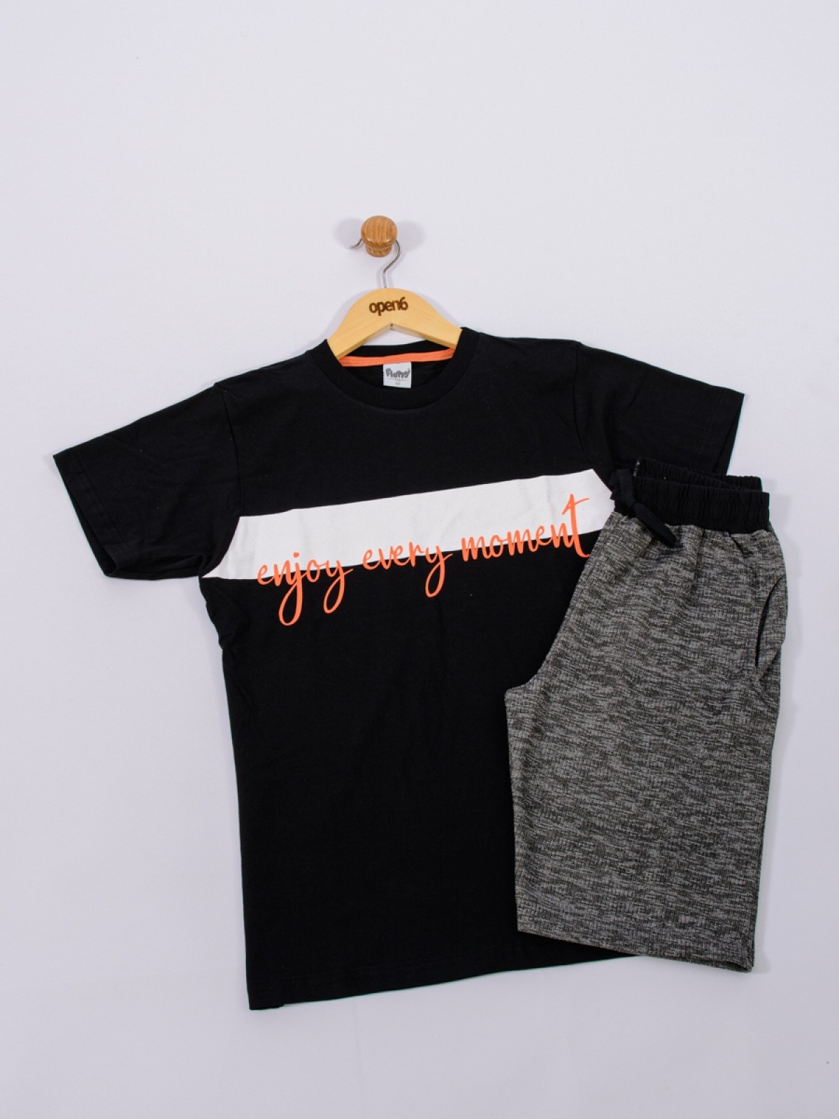 CONJUNTO INFANTIL MASCULINO ENJOY PRETO 2264 - FTK BRAND 