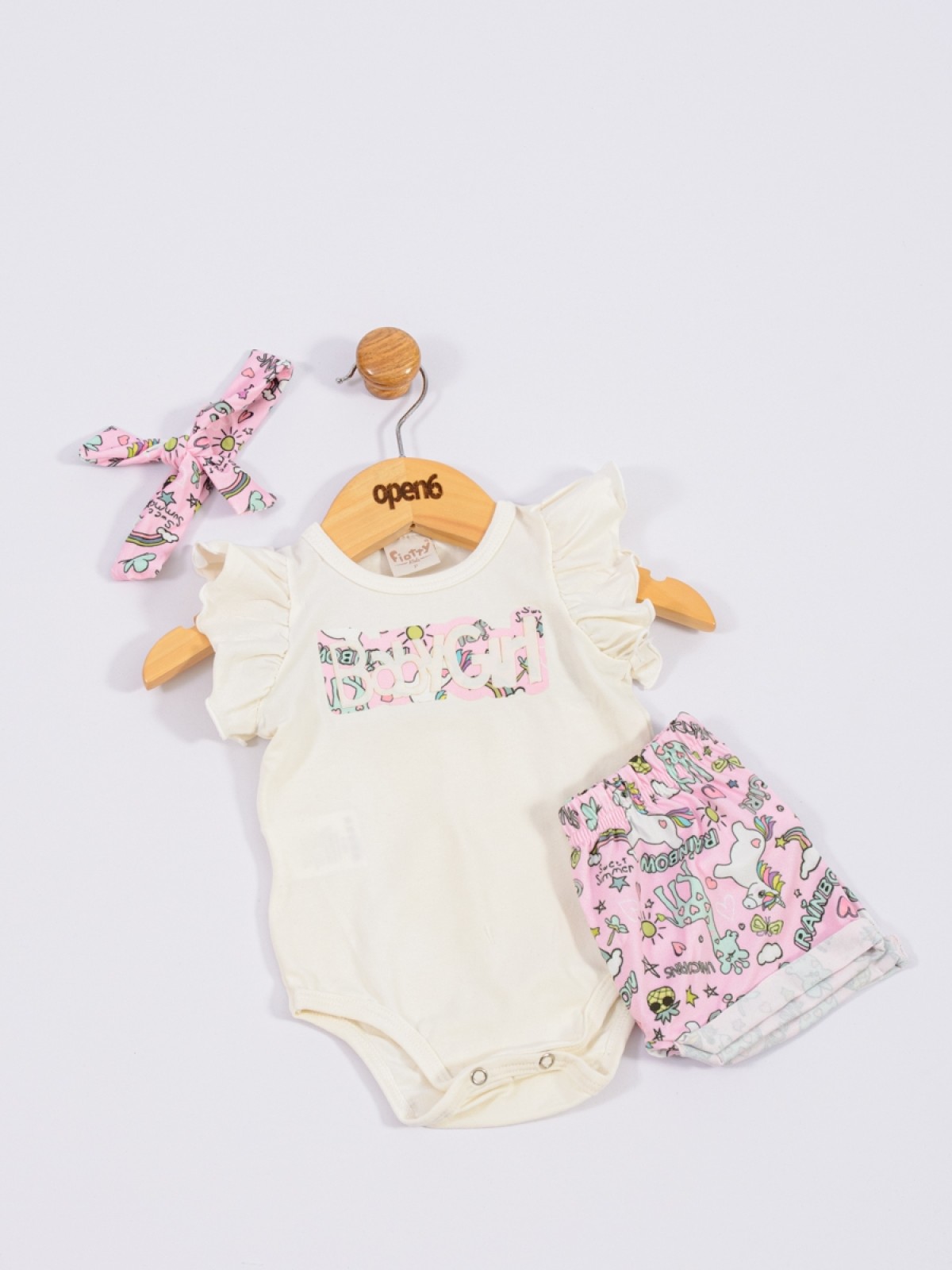 CONJUNTO BEBÊ BABY GIRL OFF WHITE  2176 - FTK BRAND 