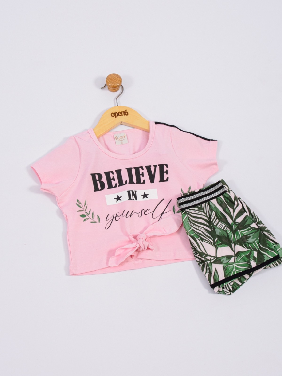 CONJUNTO INFANTIL FEMININO BELIEVE ROSA 2202 - FTK BRAND 
