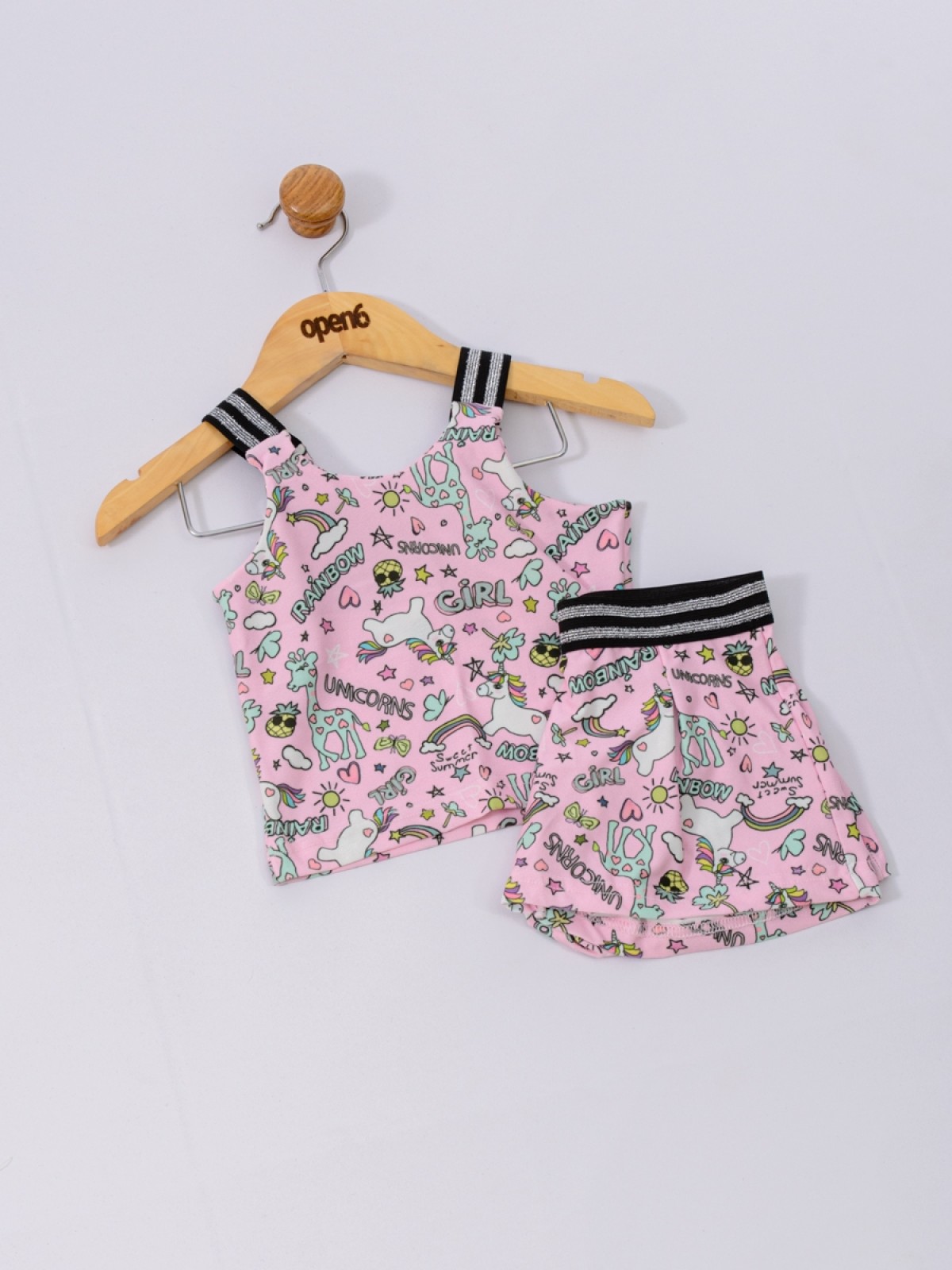 CONJUNTO INFANTIL FEMININO ARCO-ÍRIS ROSA 2186 - FTK BRAND 