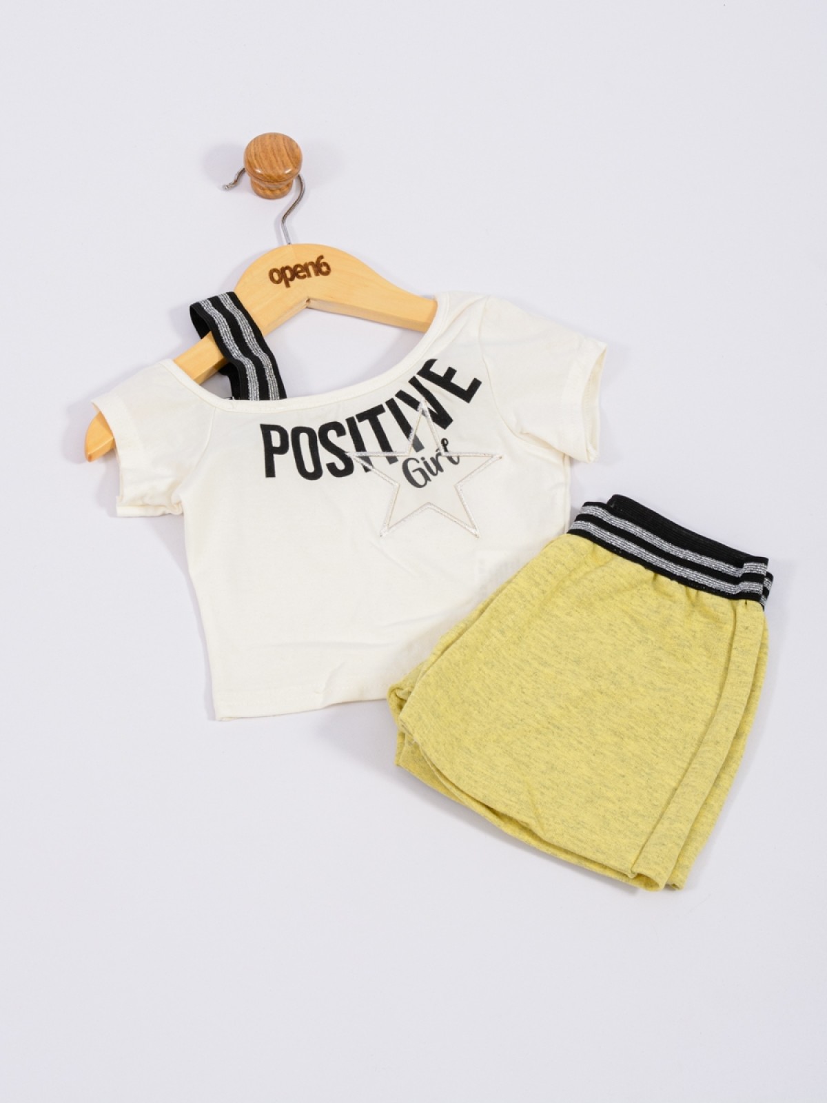 CONJUNTO INFANTIL FEMININO POSITIVE OFF WHITE 2198 - FTK BRAND