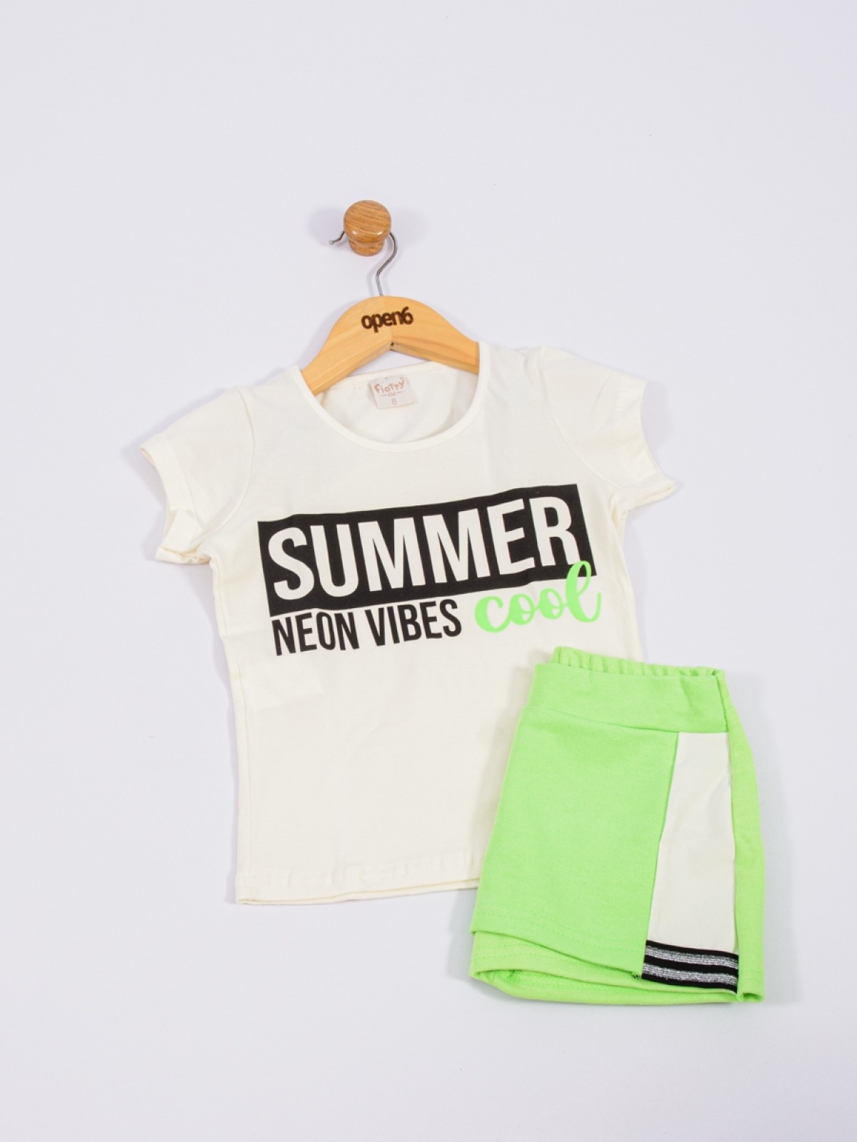 CONJUNTO INFANTIL FEMININO SUMMER OFF WHITE 2204 - FTK BRAND 