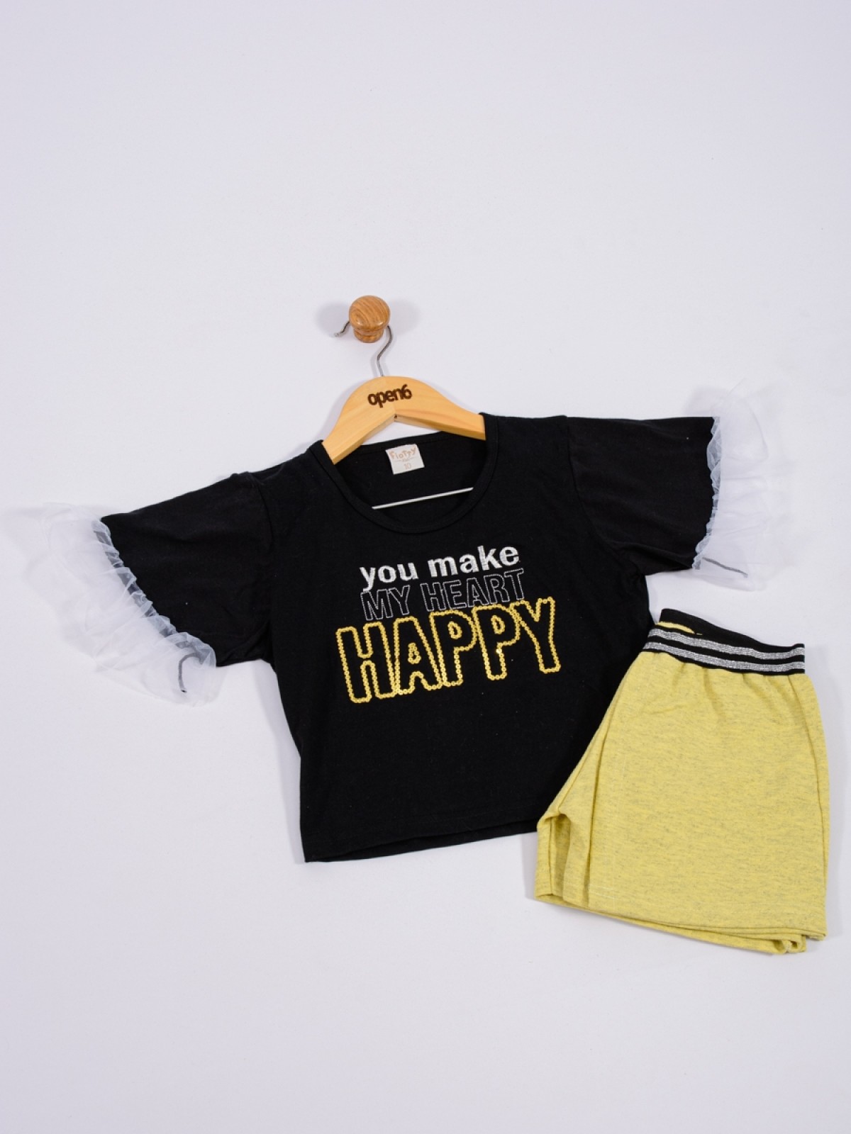 CONJUNTO INFANTIL FEMININO HAPPY PRETO 2210 - FTK BRAND