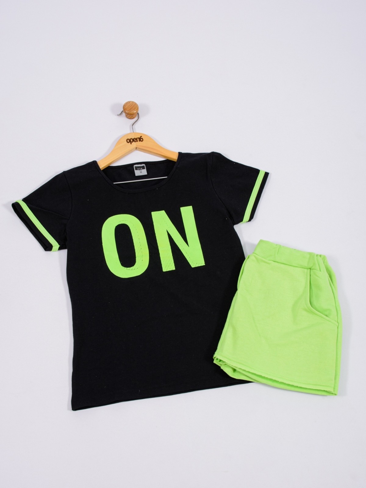 CONJUNTO TEEN FEMININO ON VERDE NEON 2262 - FTK BRAND 
