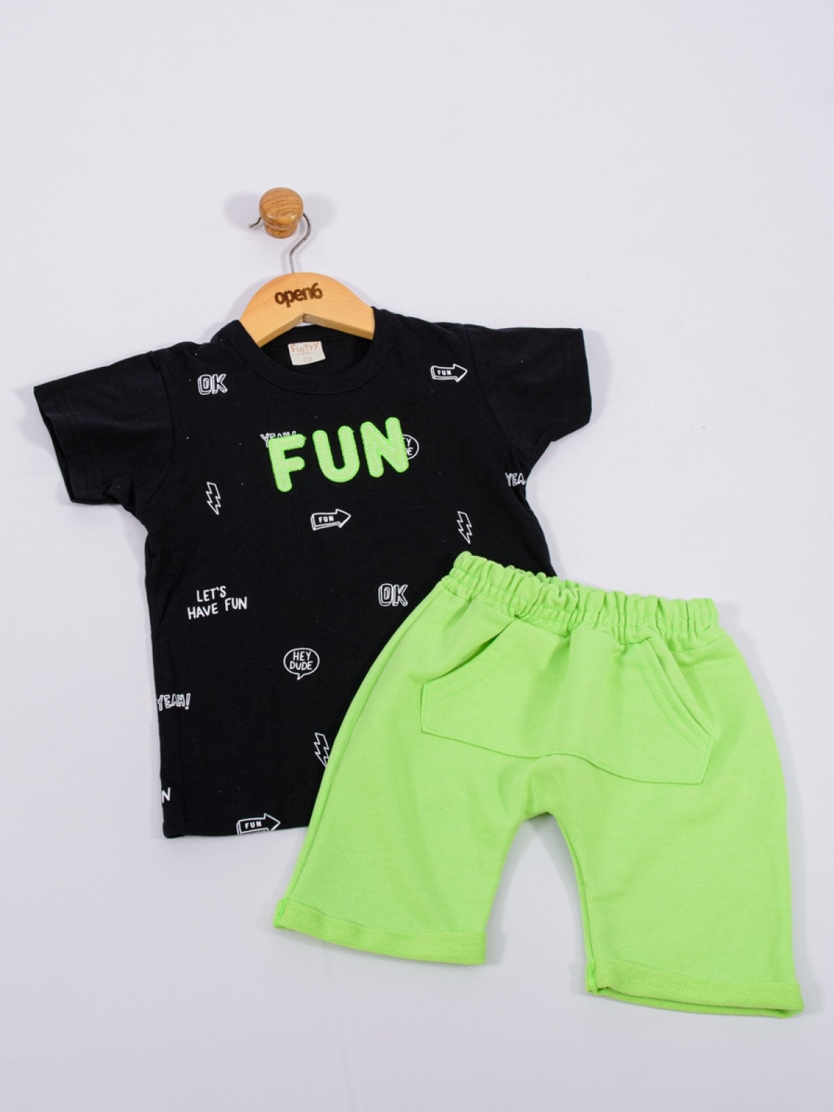 CONJUNTO INFANTIL MASCULINO FUN PRETO 2385 - FTK BRAND 