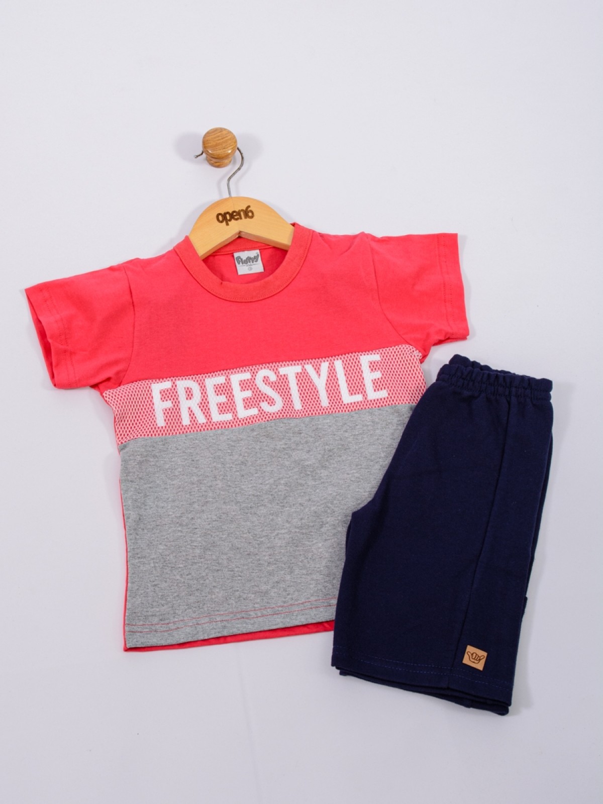 CONJUNTO INFANTIL MASCULINO FREE VERMELHO 2388 - FTK BRAND