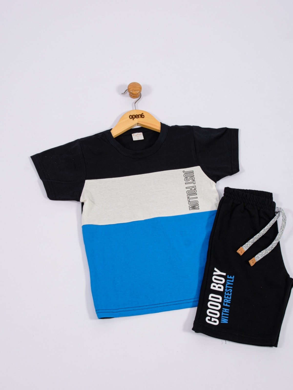 CONJUNTO INFANTIL MASCULINO COLORS PRETO 2395 - FTK BRAND 