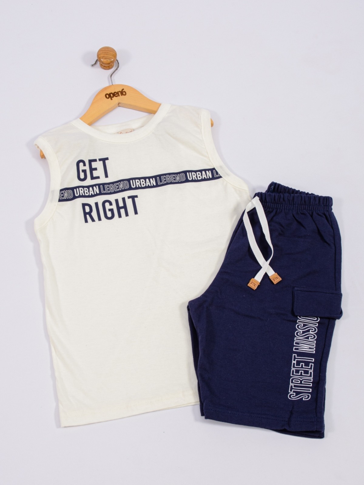 CONJUNTO INFANTIL MASCULINO RIGHT OFF WHITE 2404 - FTK BRAND 