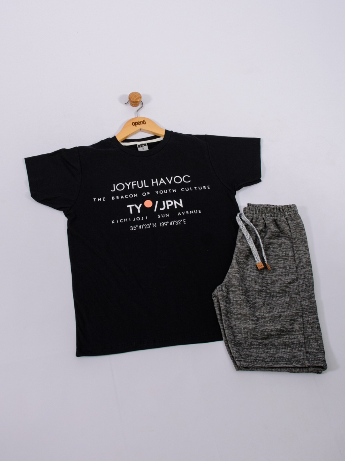 CONJUNTO TEEN MASCULINO JOYFUL PRETO 2405  FTK BRAND