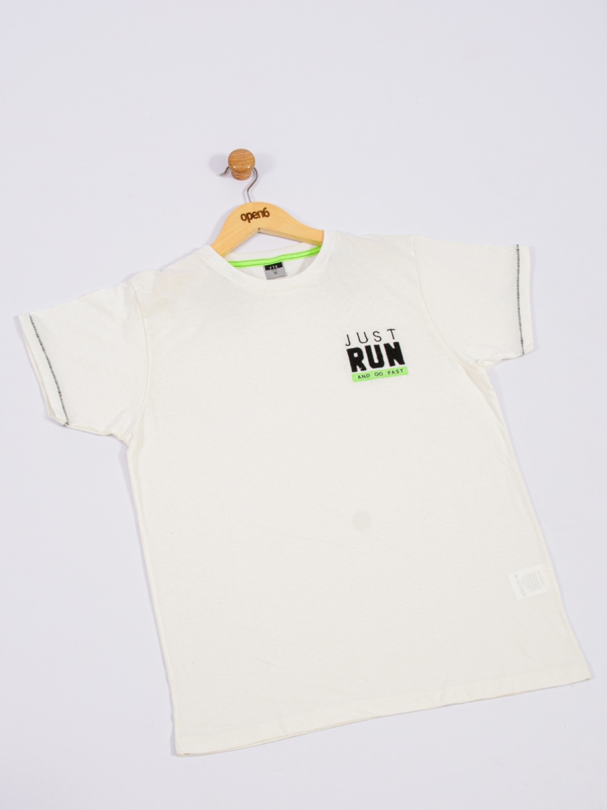CAMISETA TEEN MASCULINO JUST RUN OFF WHITE 2424 - FTK BRAND 