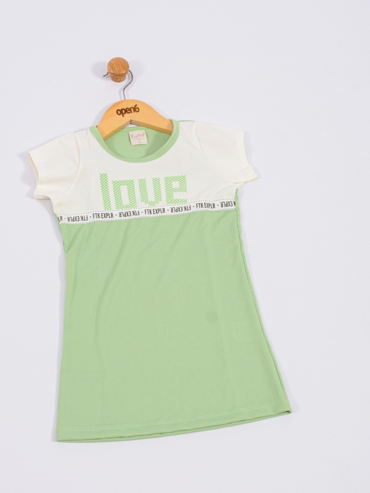 VESTIDO INFANTIL FEMININO LOVE VERDE 2343 - FTK BRAND 