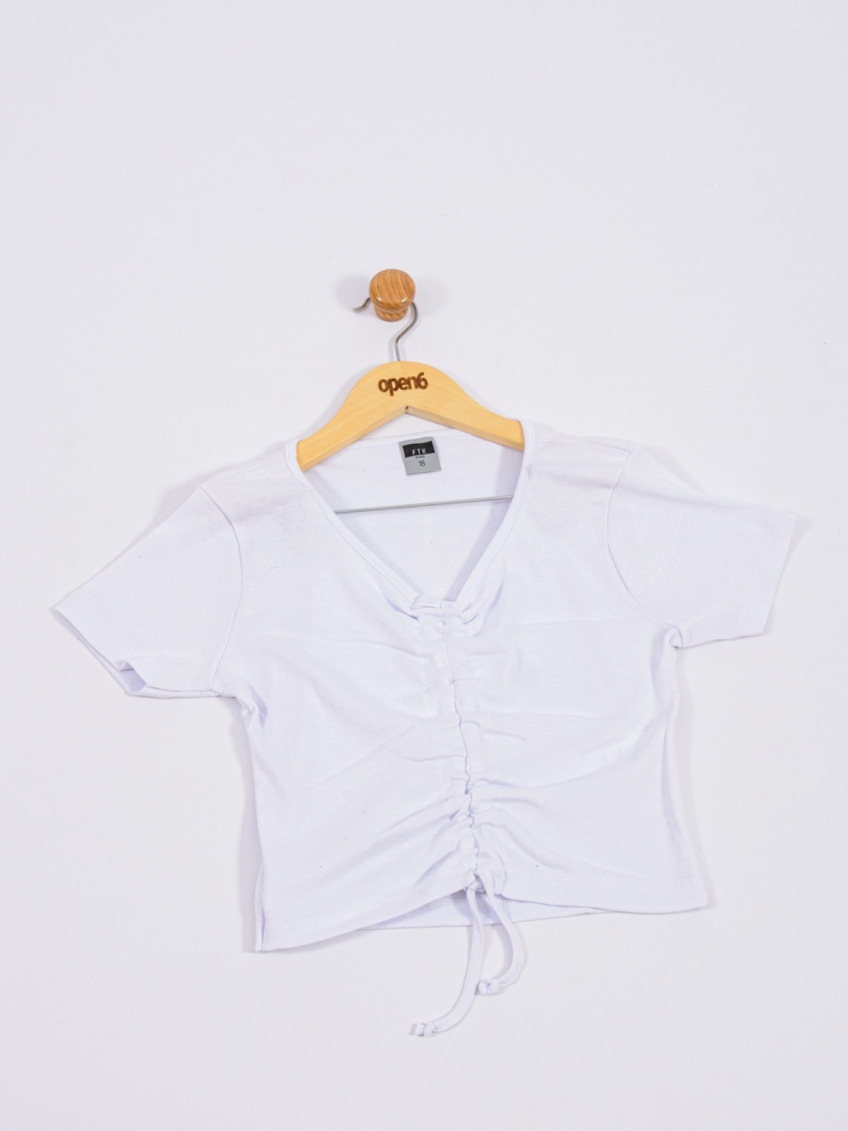 "CROPPED TEEN FEMININO RIBANA BRANCA  2384 - FTK BRAND 