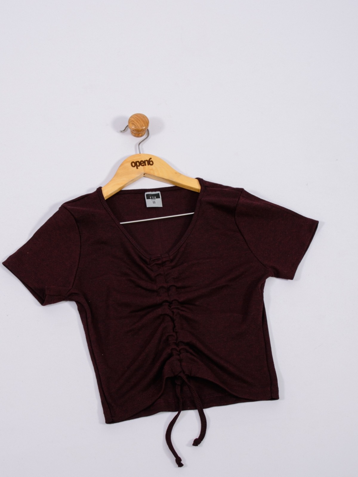 CROPPED TEEN FEMININO RIBANA VINHO 2384 - FTK BRAND 