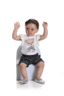 CONJUNTO BEBÊ FEMININO URSINHA PRETO 2175 - FTK BRAND 