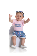 CONJUNTO BEBÊ BABY GIRL ROSA  2176 - FTK BRAND 