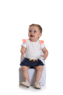 CONJUNTO BEBÊ FEMIININO GATINHA OFF WHITE 2178 - FTK BRAND