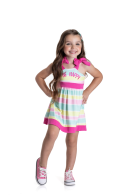 VESTIDO INFANTIL FEMININO HAPPY ROSA 2181 - FTK BRAND
