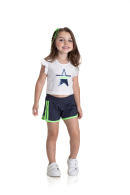 CONJUNTO INFANTIL FEMININO ESTRLA OFF WHITE 2184 - FTK BRAND 