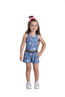 CONJUNTO INFANTIL FEMININO ARCO-ÍRIS AZUL 2186 - FTK BRAND