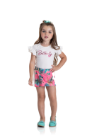 CONJUNTO INFANTIL FEMININO BORBOLETA ROSA 2187 - FTK BRAND 