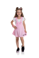 CONJUNTO INFANTIL SALOPETE HEY ROSA 2195 - FTK BRAND 